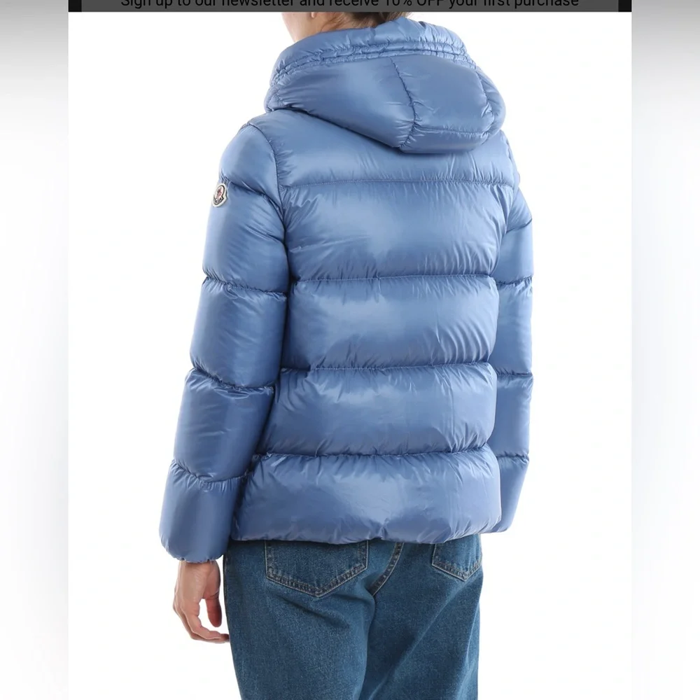 Moncler Serrite blue puffer jacket coat hooded outerwear AUTHENTIC ⭐️siz3/large - Picture 6 of 17